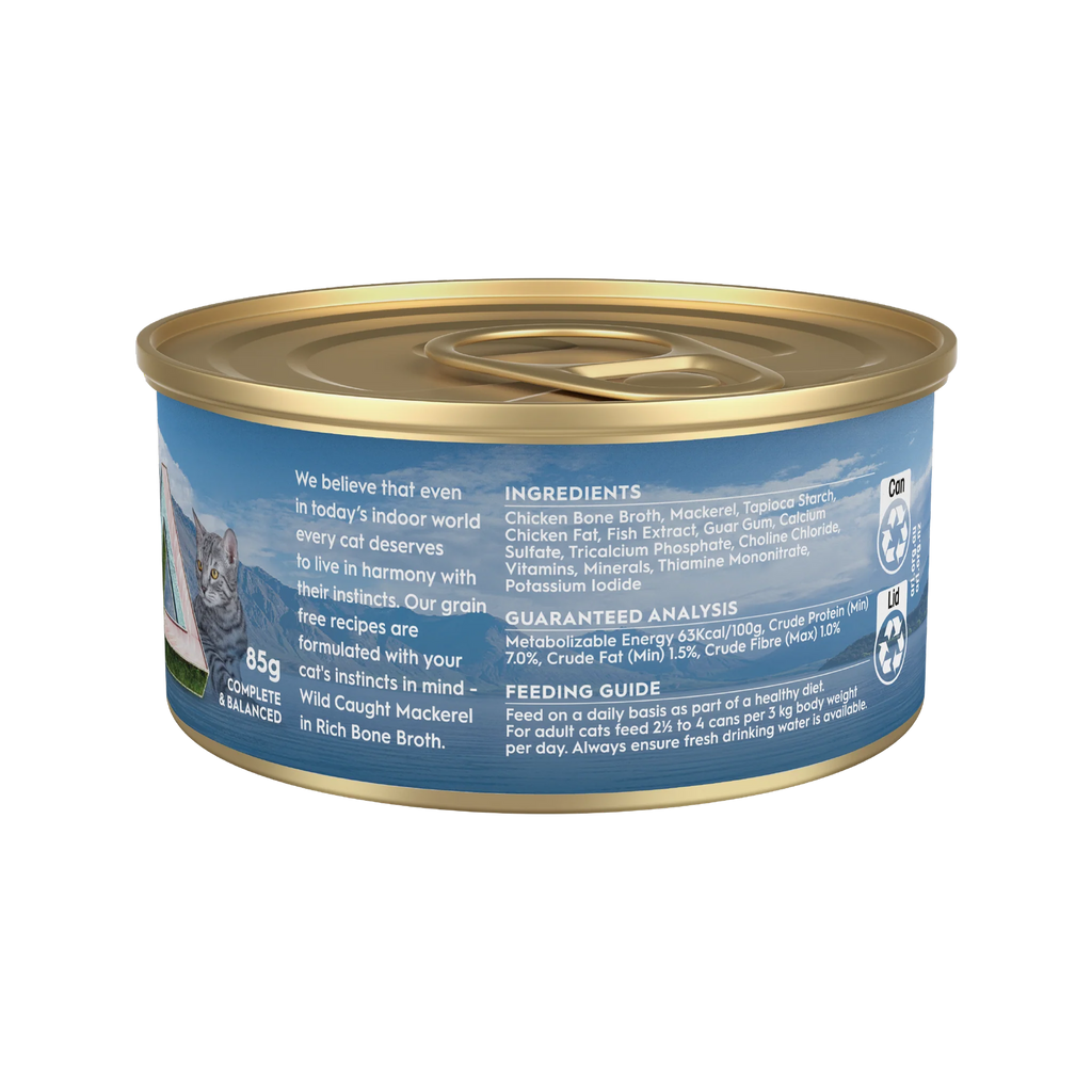 Triology Adult Cat Wet Food Mackerel in Rich Bone Broth 85G 24pack