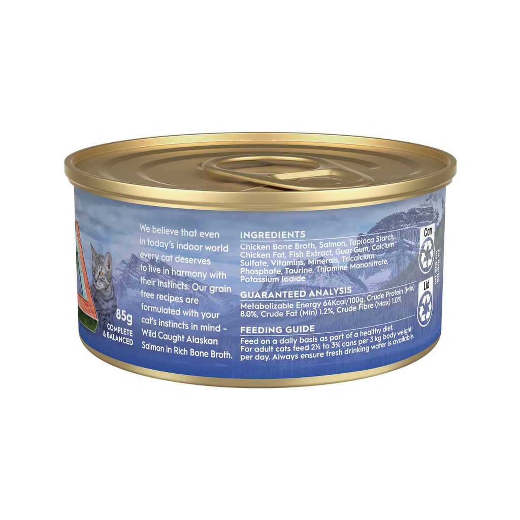 Triology Adult Cat Wet Food Salmon in Bone Broth 85G 24pack