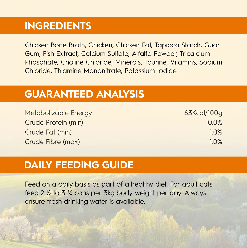 Triology Adult Cat Wet Food Chicken in Bone Broth 85G 24pack