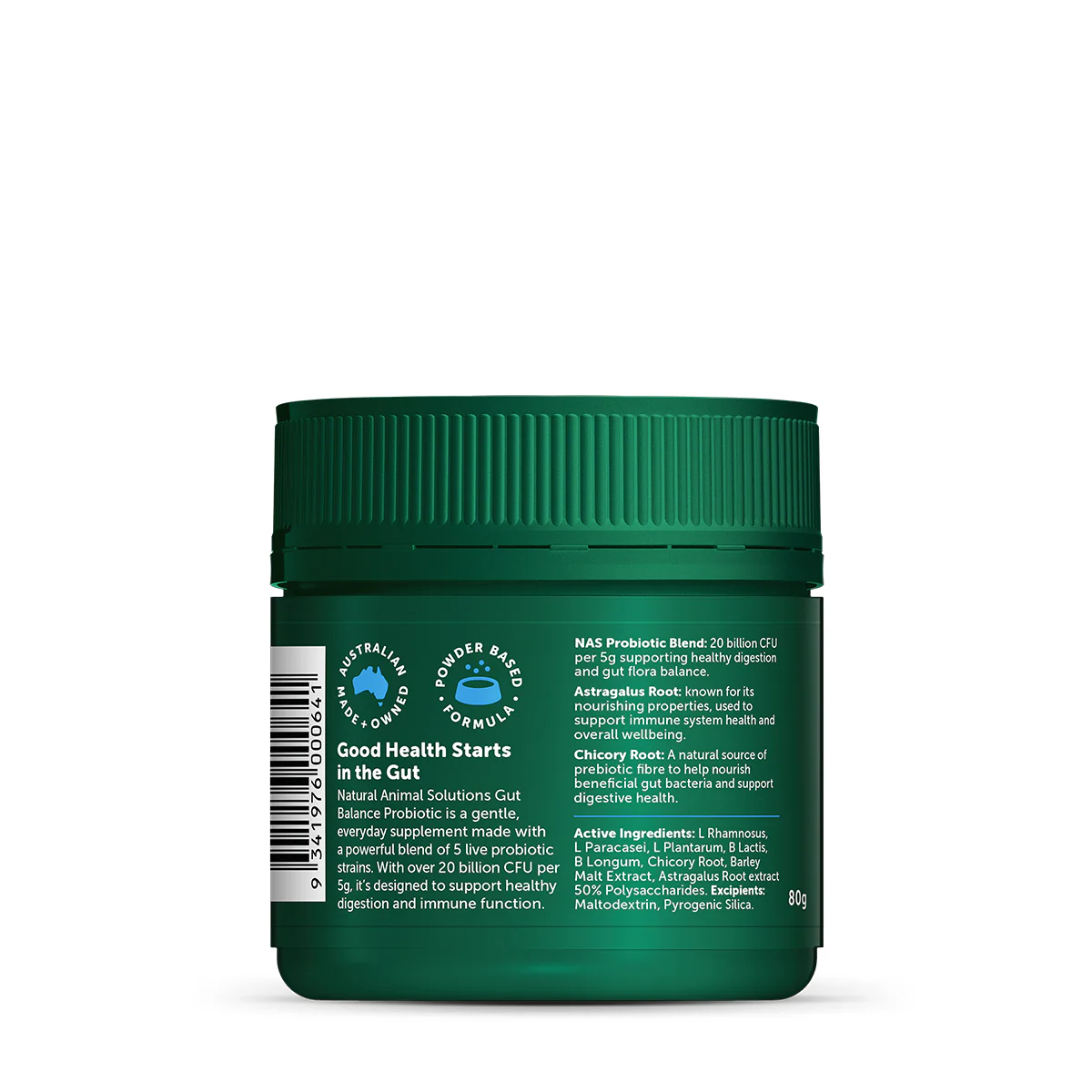 Natural Animal Solutions NAS Gut Balance ProBiotic - Natural for Dogs and Cats