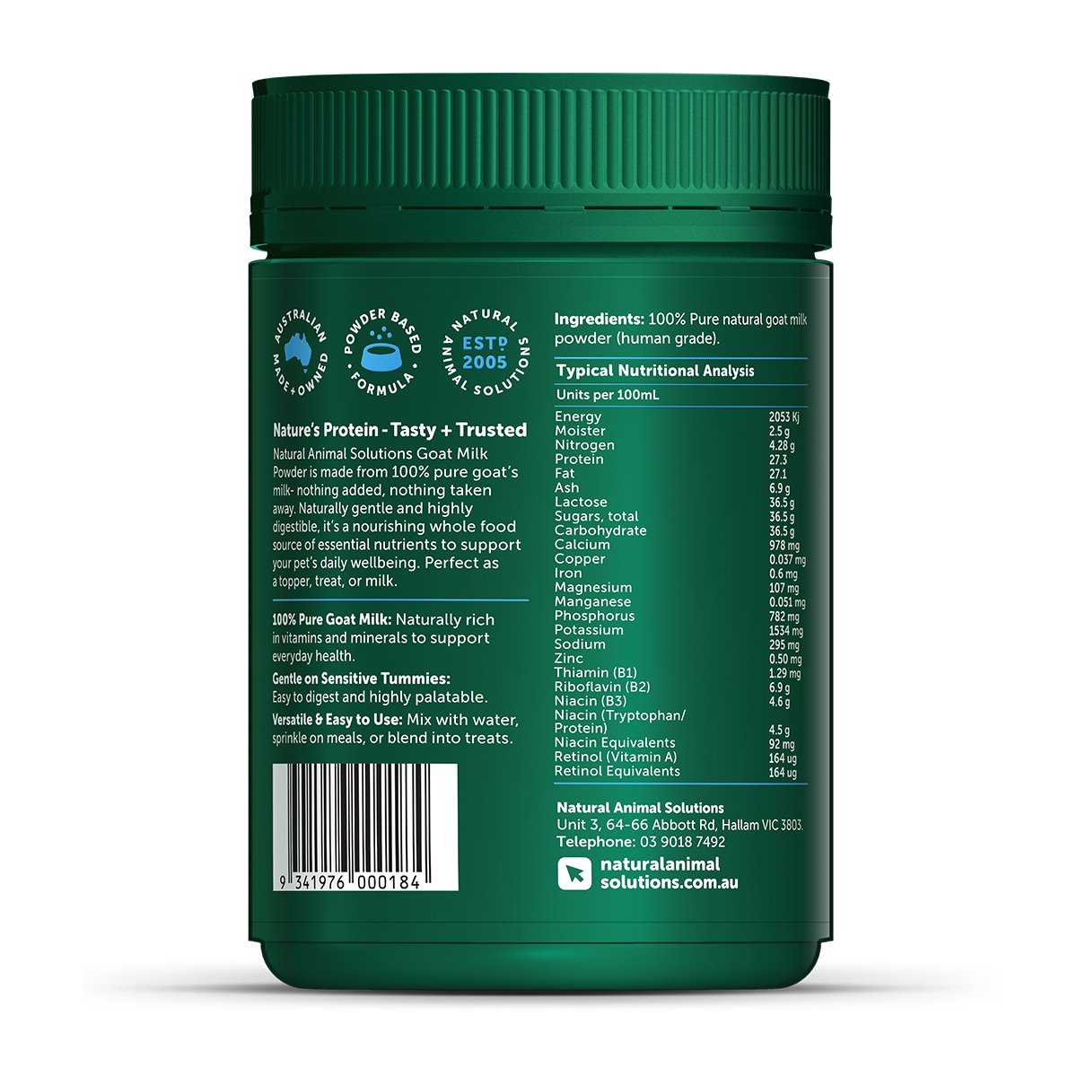 Natural Animal Solutions NAS Goat Milk Powder