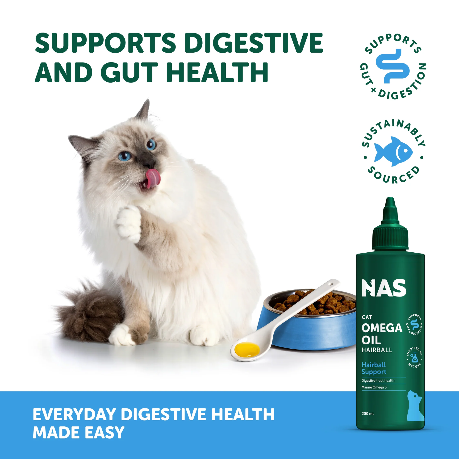 Natural Animal Solutions NAS Omega Oil - Cat Hairball 200ml