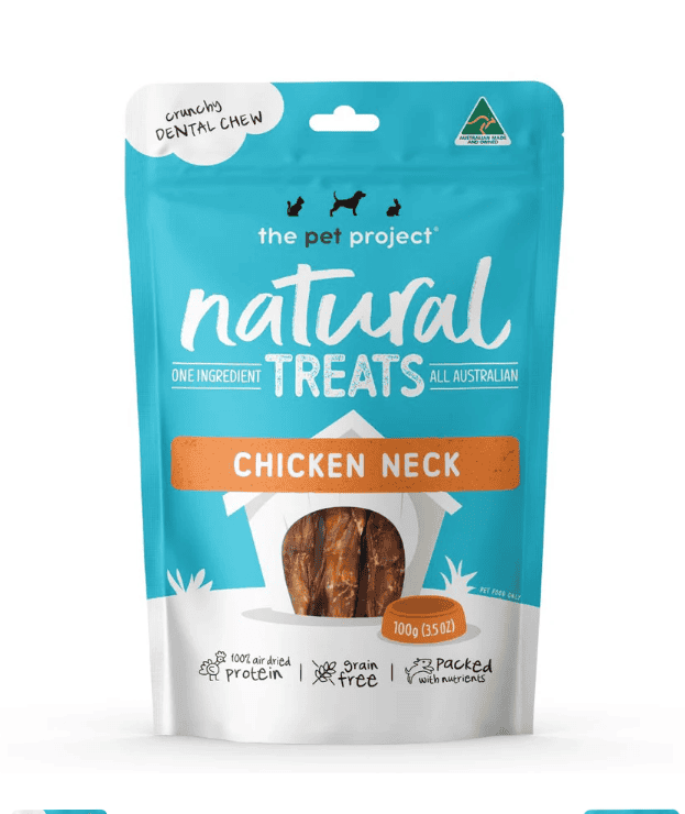 The Pet Project Chicken Neck Natural Treats 100g