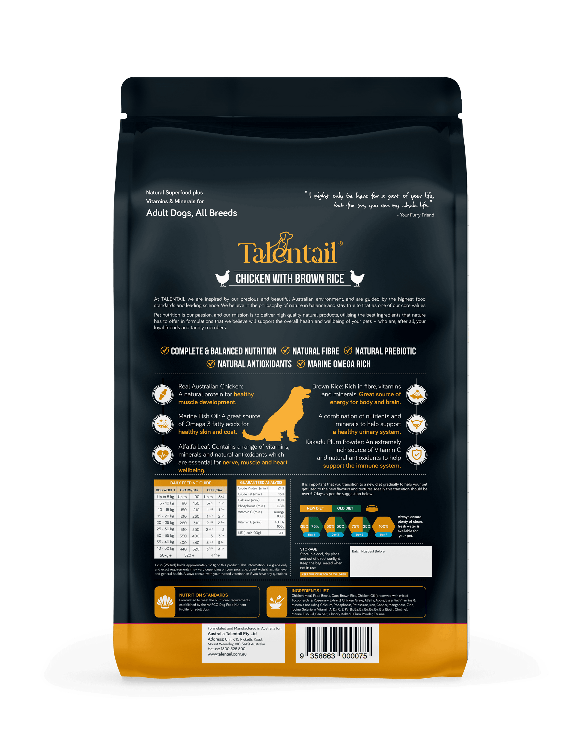 Talentail Premium Chicken with Brown Rice Dog Food