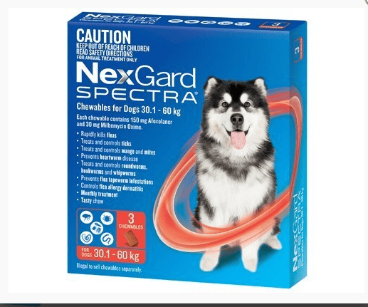 NexGard Spectra Dog Very Large 30.1-60kg Red