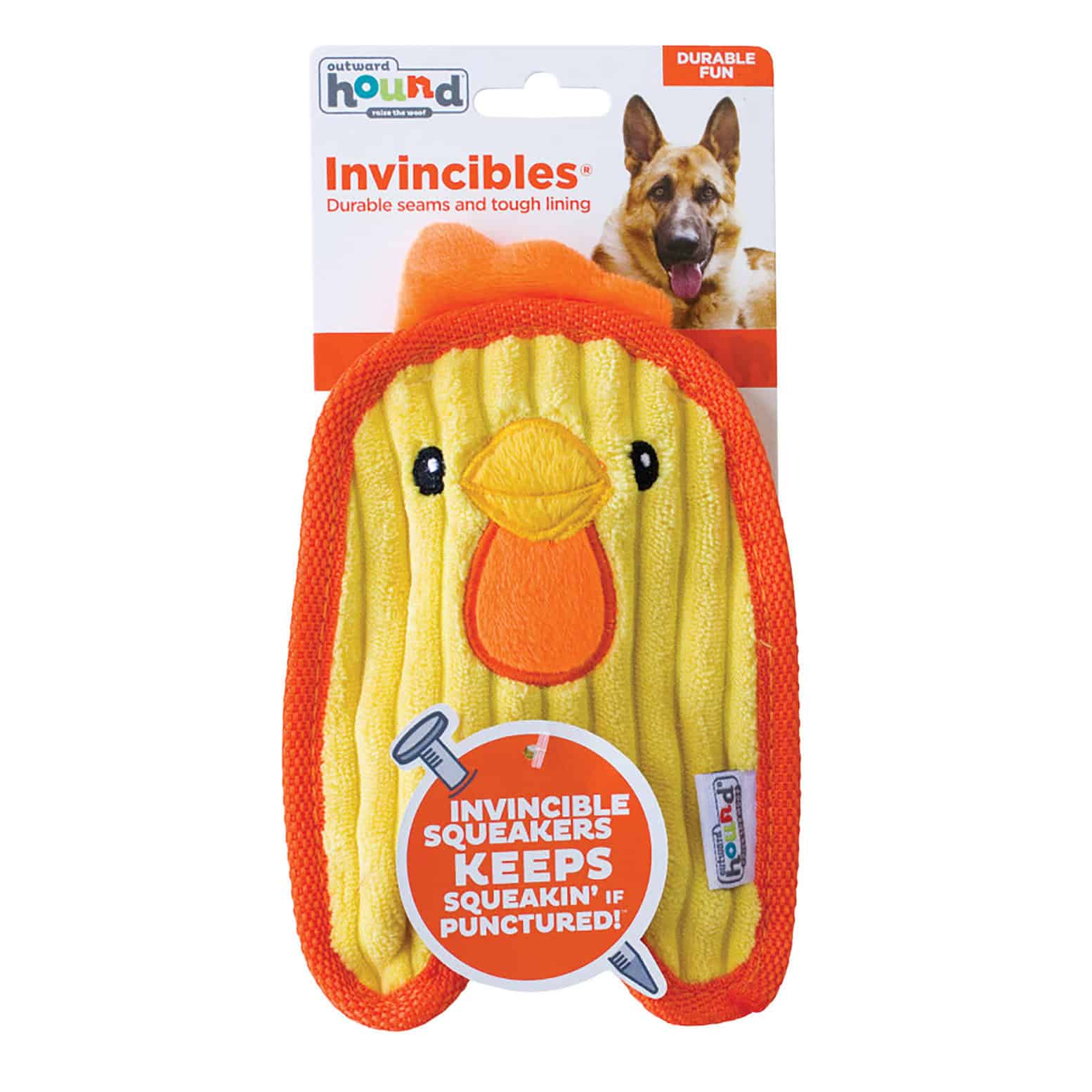 Outward Hound Dog Invincibles Chicky Extra Small Dog Toy - Yellow