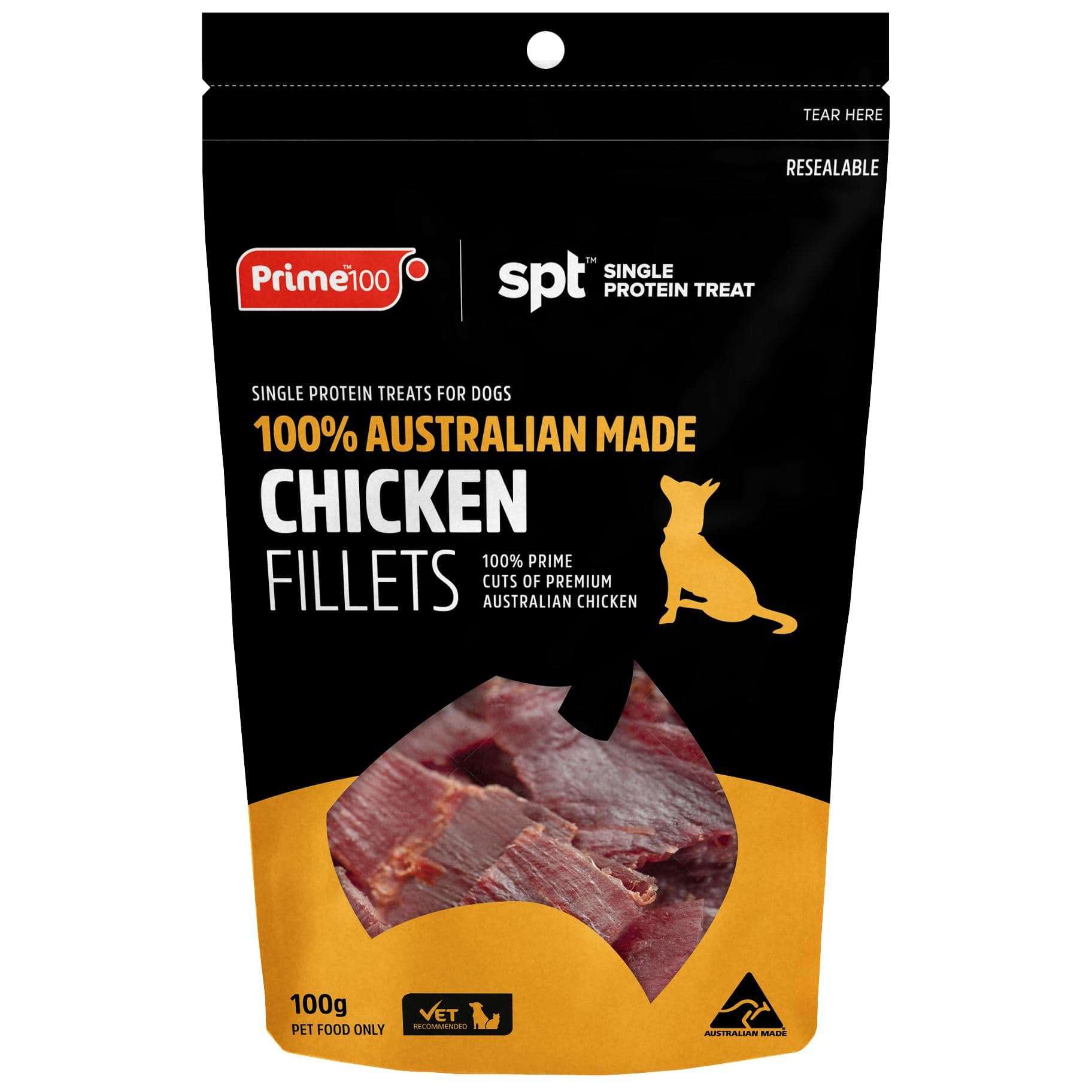 Prime 100 SPT Chicken Fillets Dog Treats 100g
