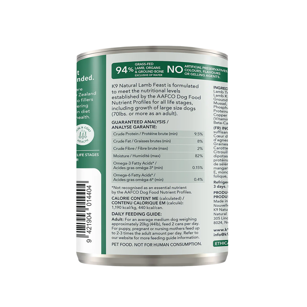 K9 Natural Lamb Feast Canned Dog Food
