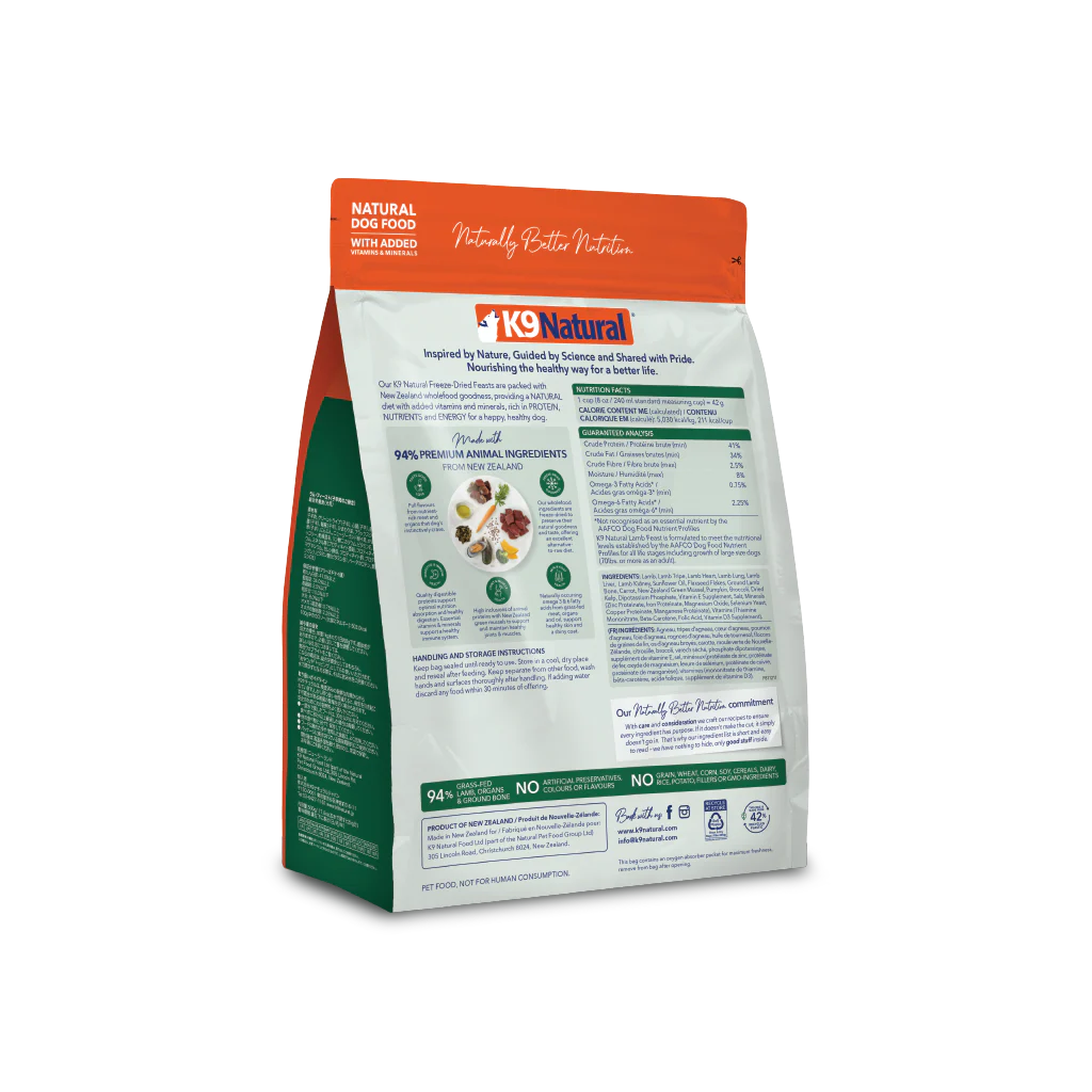 K9 Natural Lamb Feast Freeze-Dried Dog Food