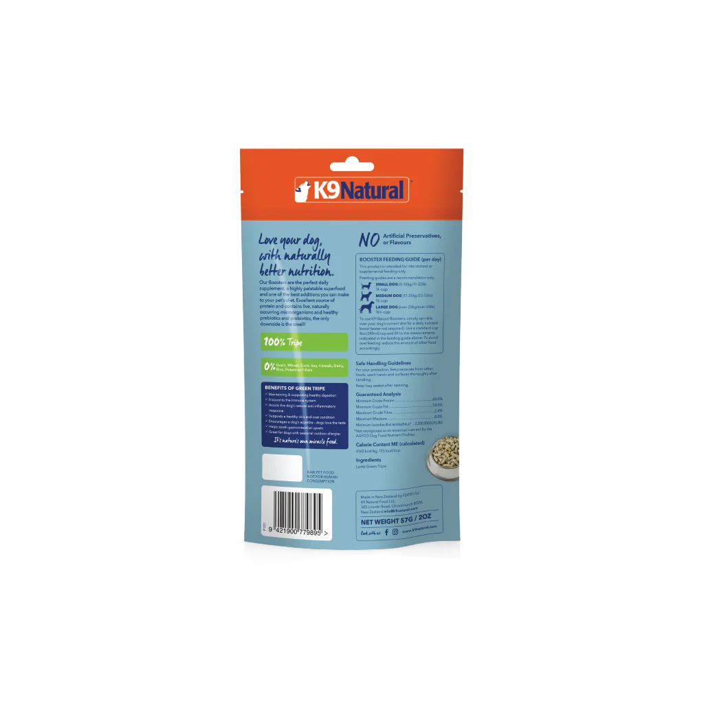K9 Natural Lamb Green Tripe Freeze-Dried Booster Dog Food