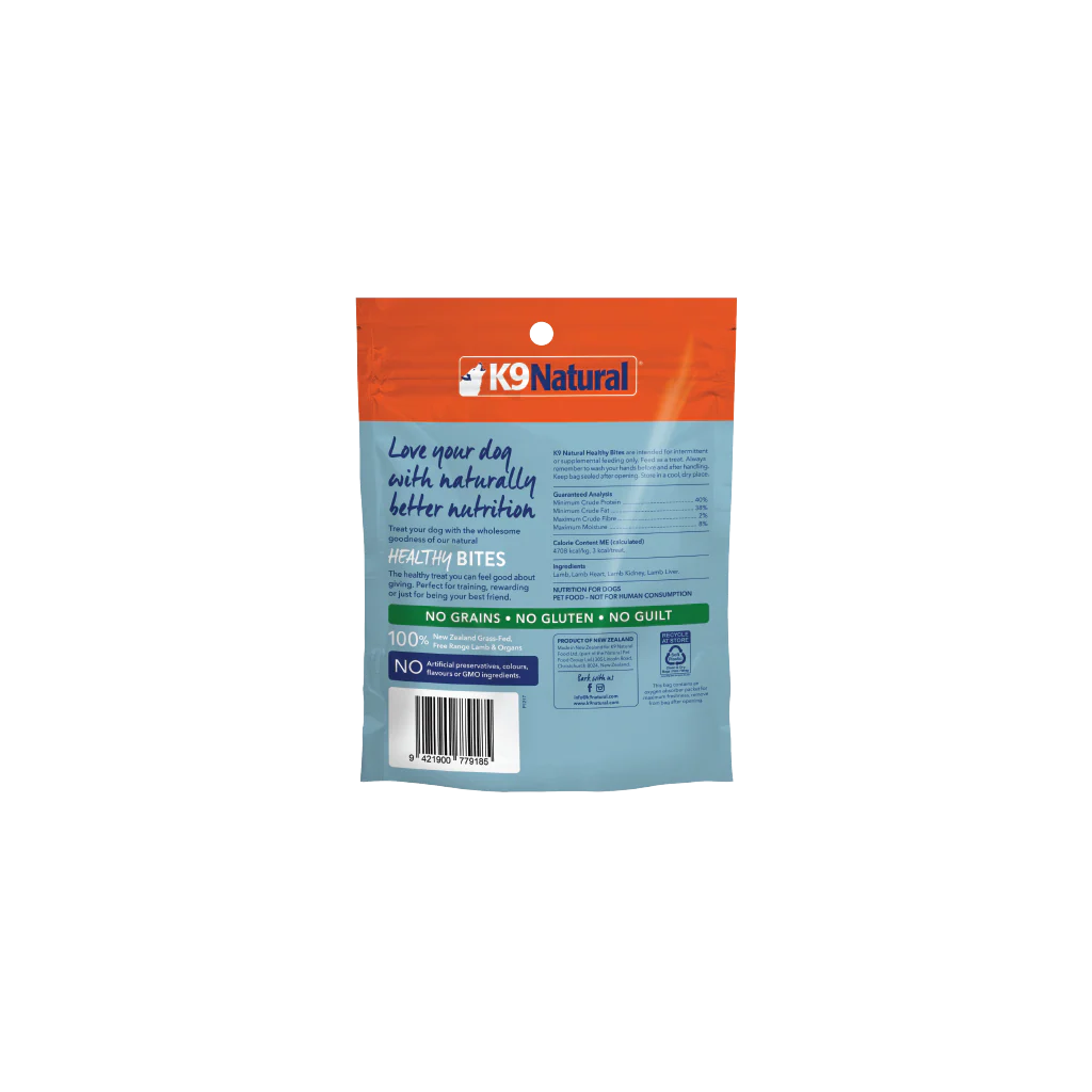K9 Natural Grain Free Lamb Healthy Bites Dog Treats 50G