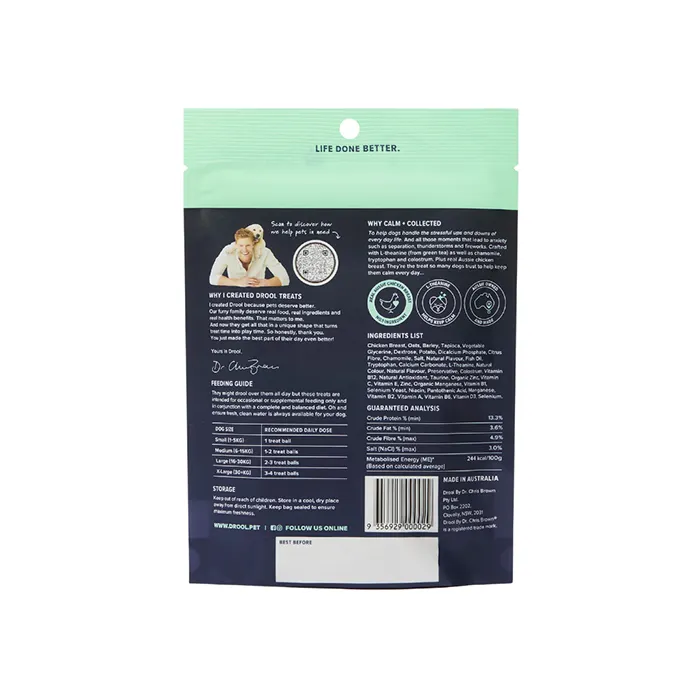 Drool Calm and Collected Chicken Treats for Dogs 110g