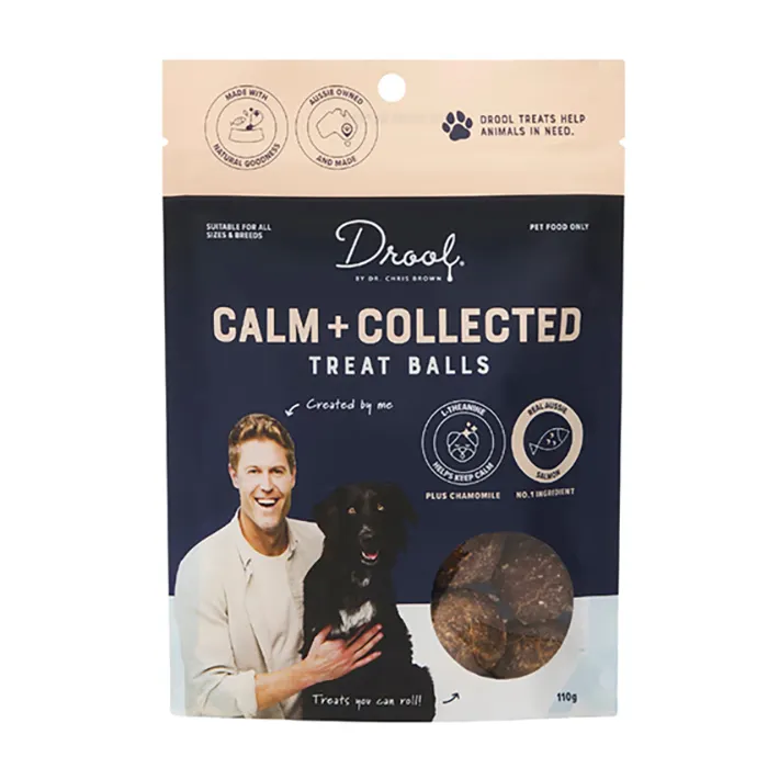 Drool Calm and Collected Salmon Treats for Dogs 110g
