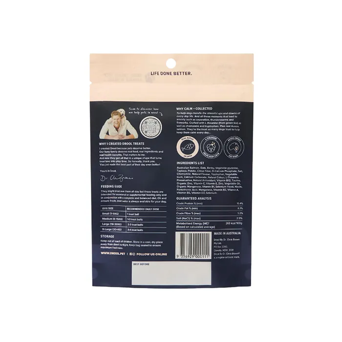 Drool Calm and Collected Salmon Treats for Dogs 110g