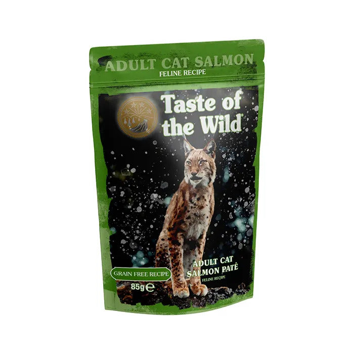 Taste Of The Wild Adult Cat Salmon with Chicken Pate Wet Cat Food Pouch 85g x 12