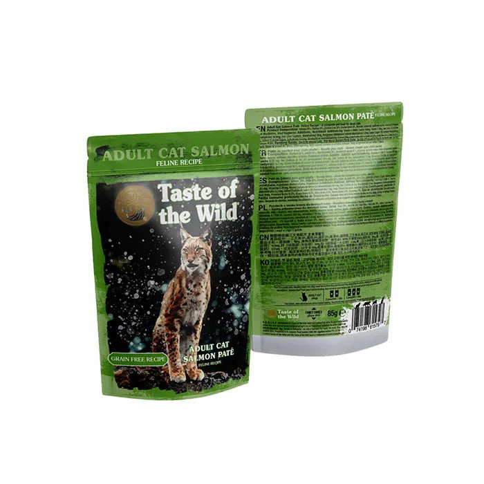 Taste Of The Wild Adult Cat Salmon with Chicken Pate Wet Cat Food Pouch 85g x 12