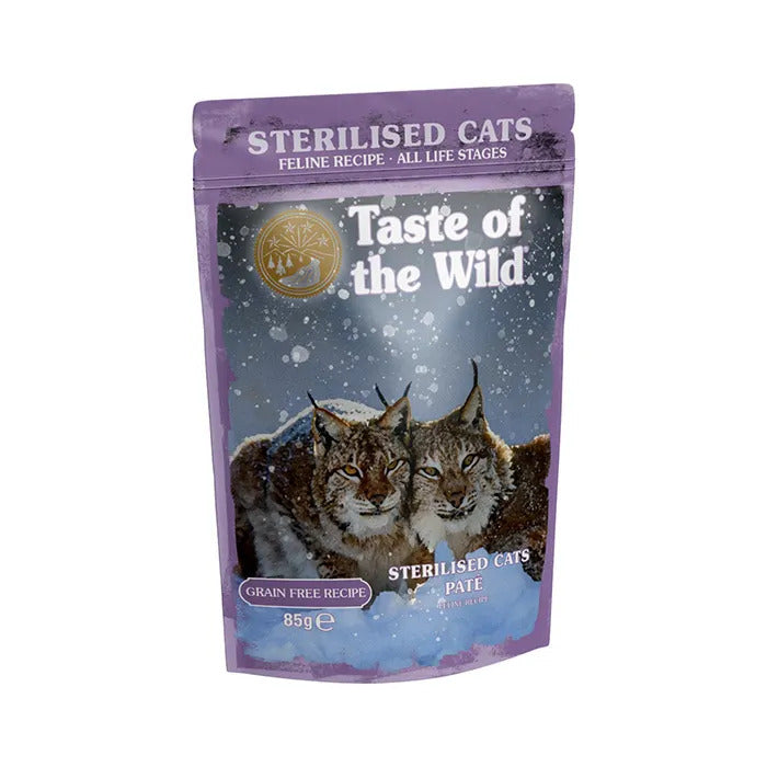 Taste Of The Wild Indoor Strelized Wet Cat Food Chicken Pate Pouch 85g x 12