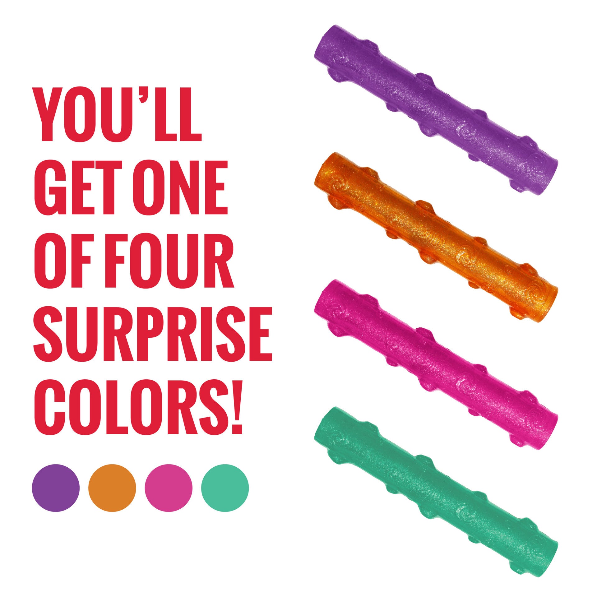 Kong Squeezz Crackle Stick Dog Toys - Assorted Colors