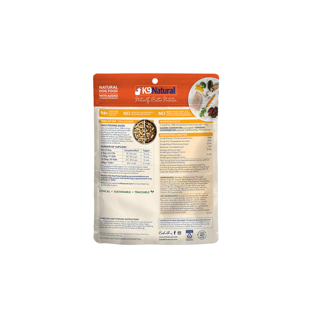 K9 Natural Chicken Feast Freeze-Dried Dog Food