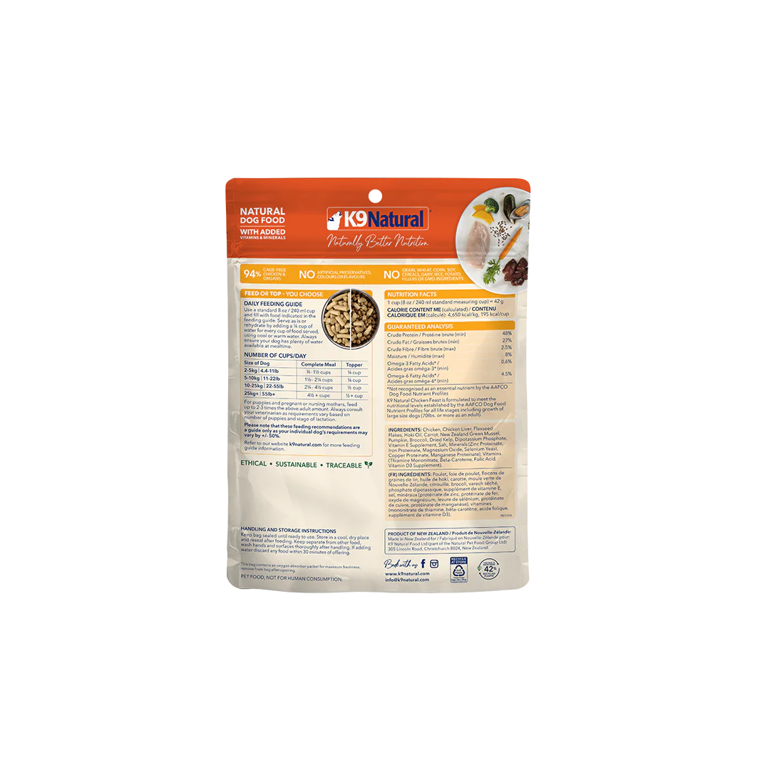 K9 Natural Chicken Feast Freeze-Dried Dog Food