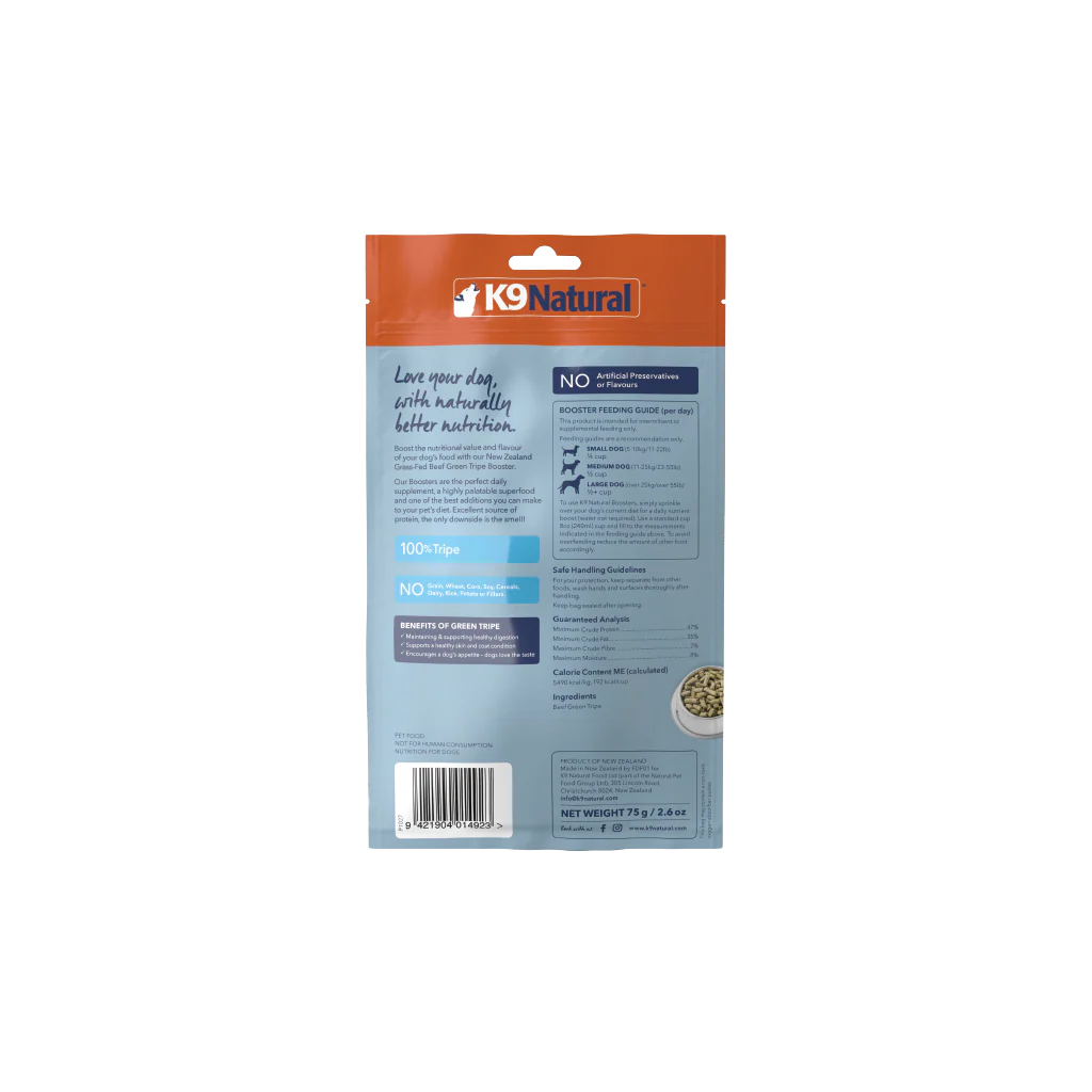 K9 Natural Beef Green Tripe Freeze-Dried Booster