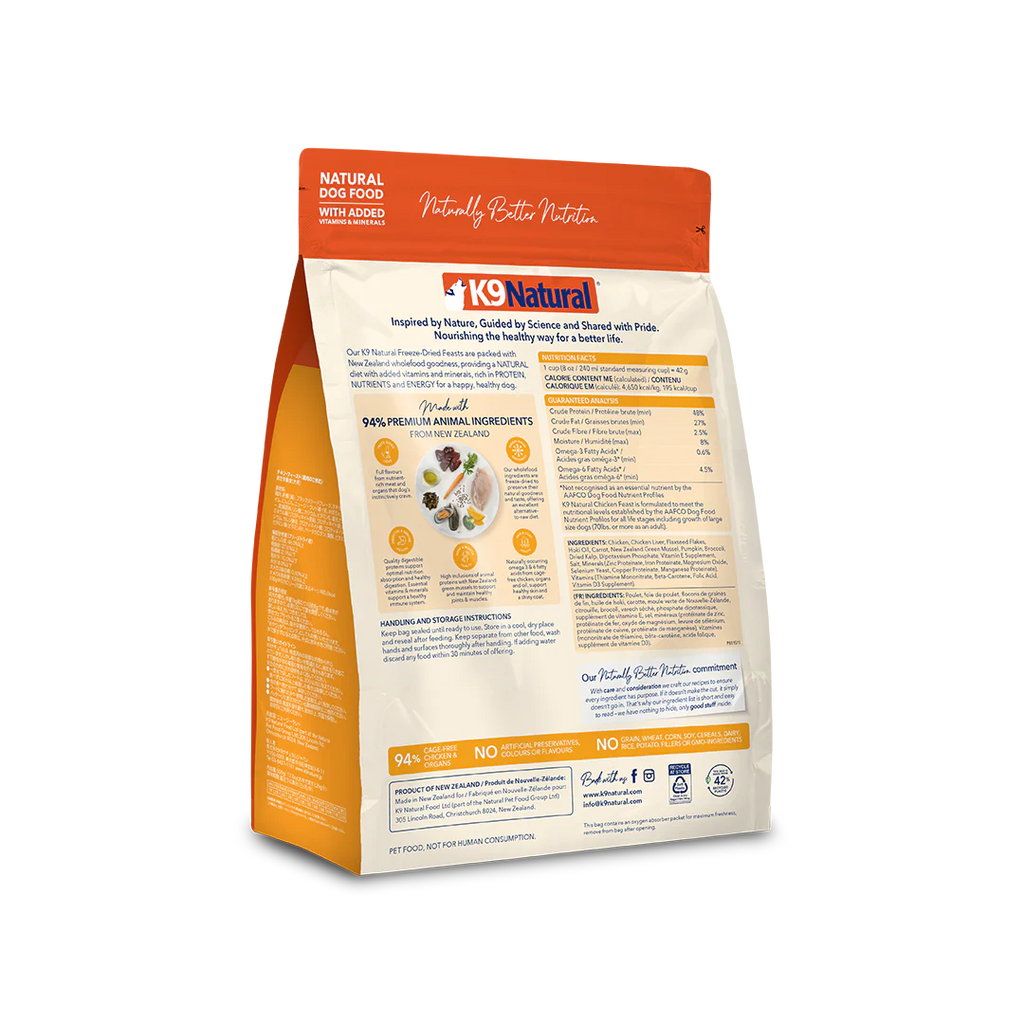 K9 Natural Chicken Feast Freeze-Dried Dog Food