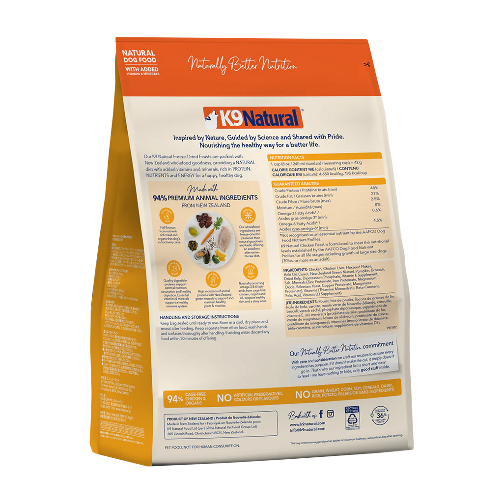 K9 Natural Chicken Feast Freeze-Dried Dog Food