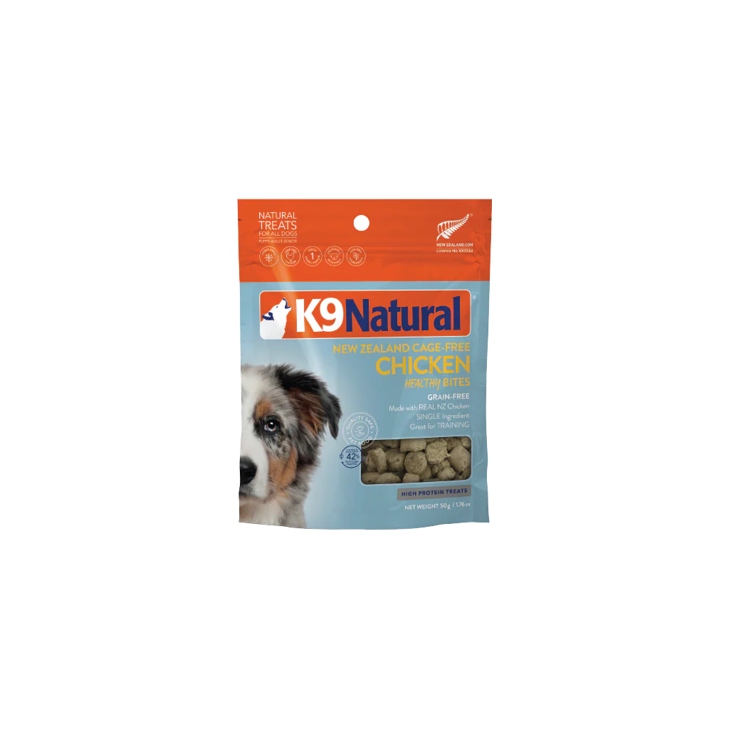 K9 Natural Grain Free Chicken Healthy Bites Dog Treats 50G