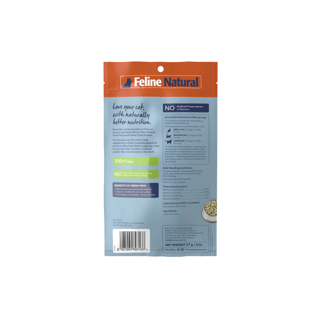Feline Natural Lamb Green Tripe Freeze-Dried Booster 57G