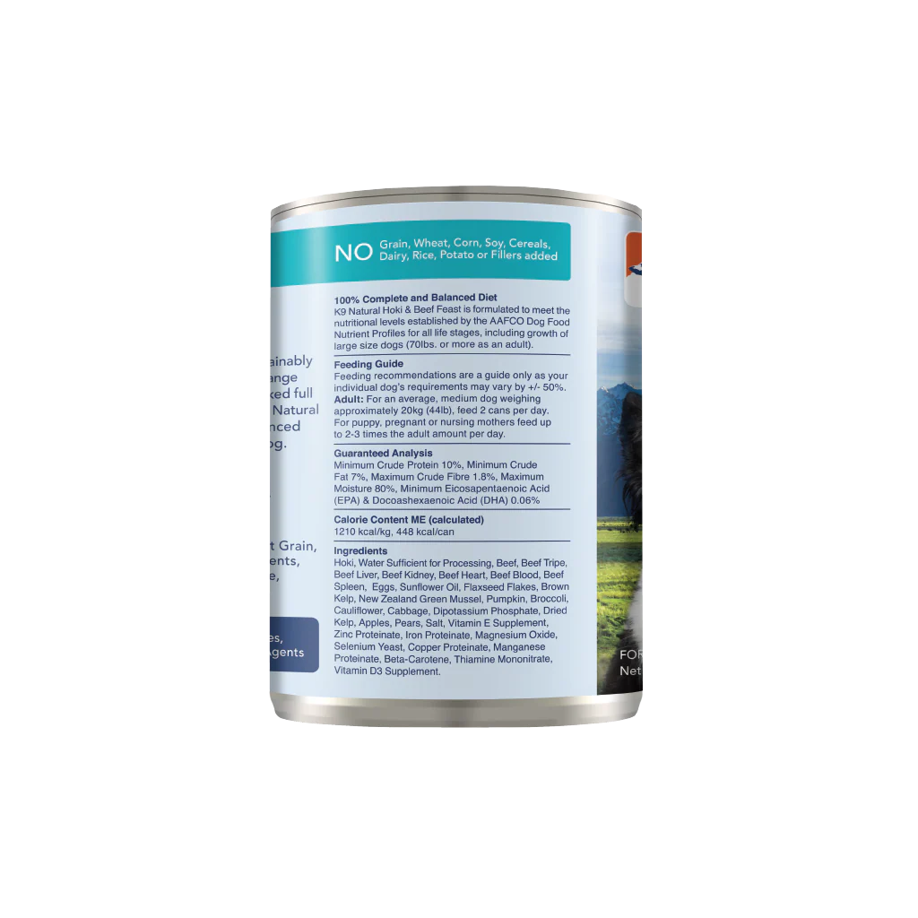 K9 Natural Hoki & Beef Feast Canned Dog Food