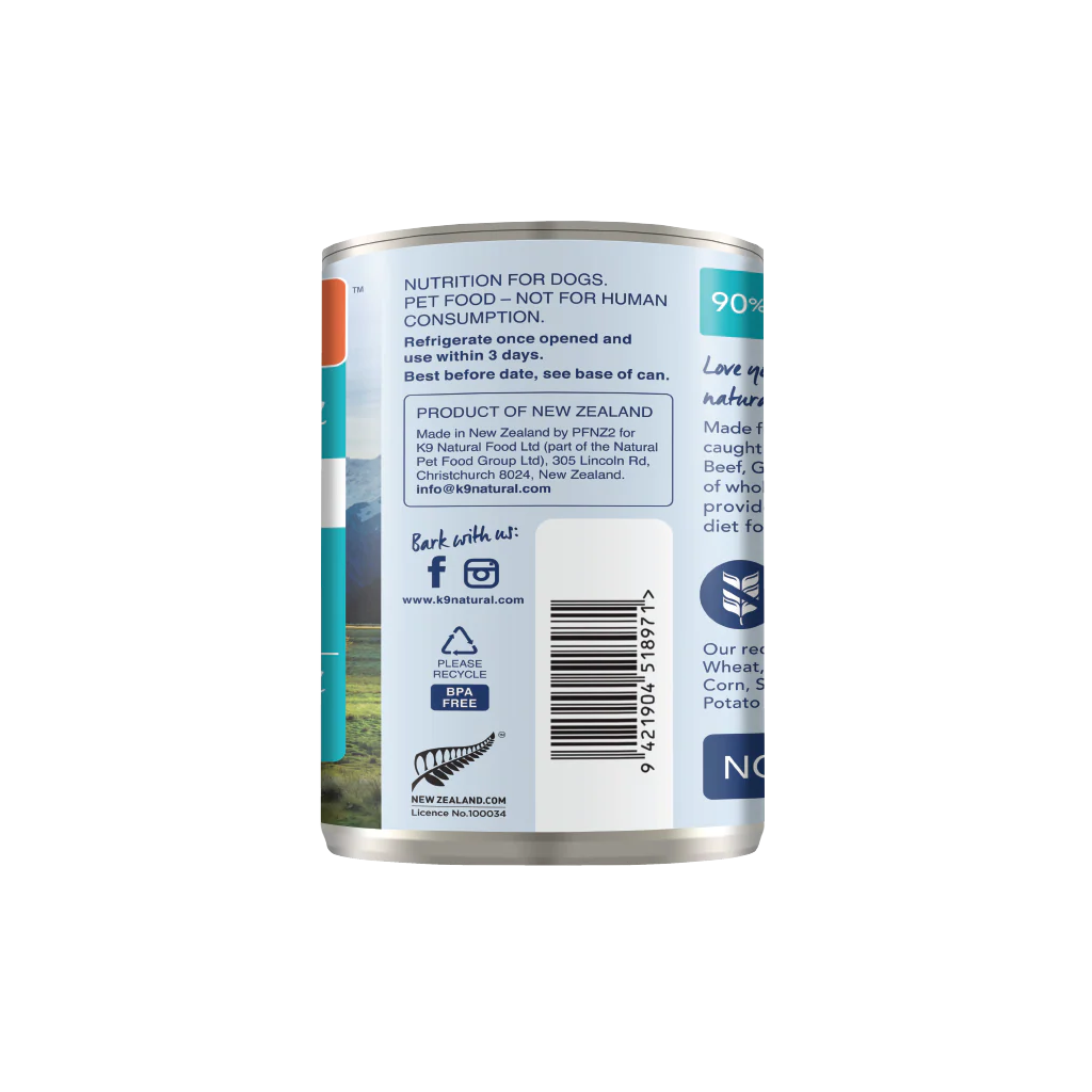 K9 Natural Hoki & Beef Feast Canned Dog Food