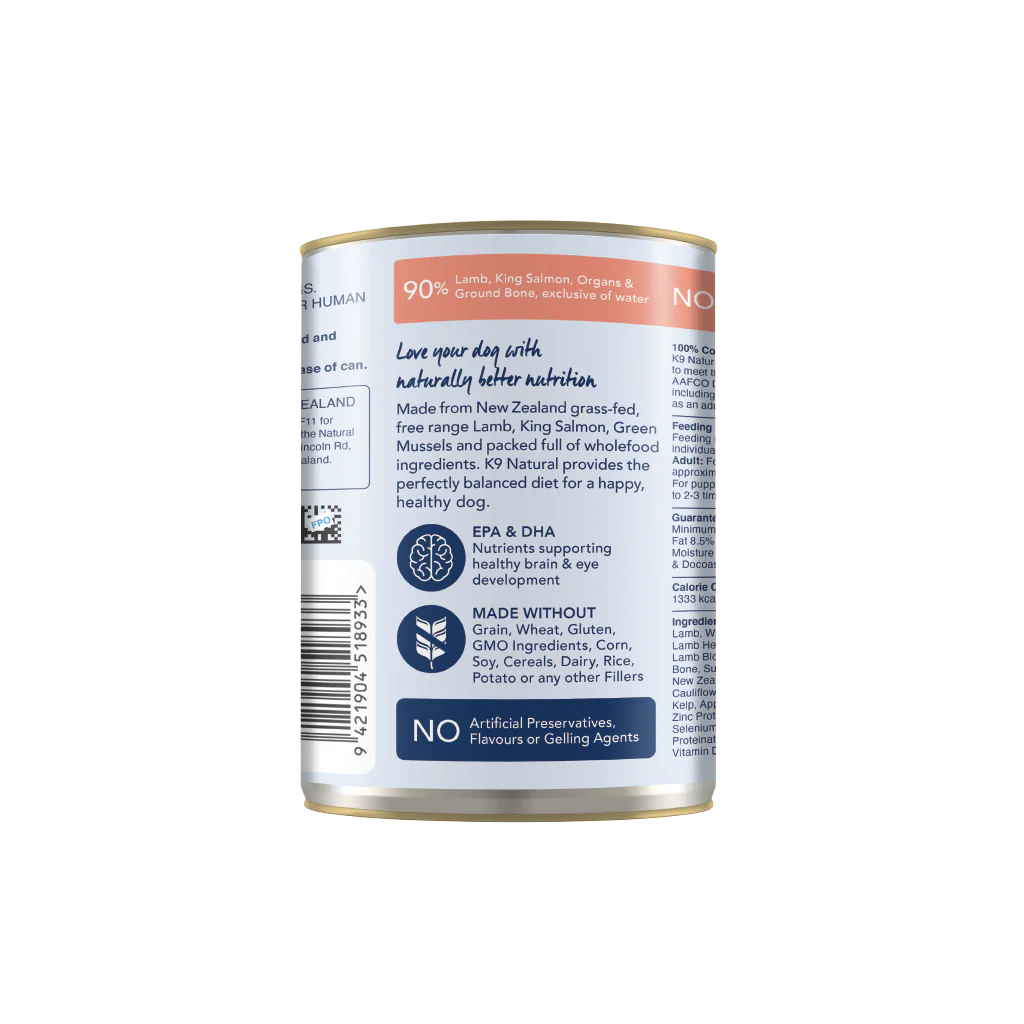 K9 Natural Lamb & King Salmon Feast Canned Dog Food