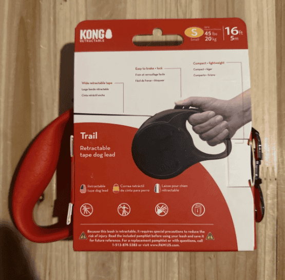 Kong Trail Retractable Leash Red