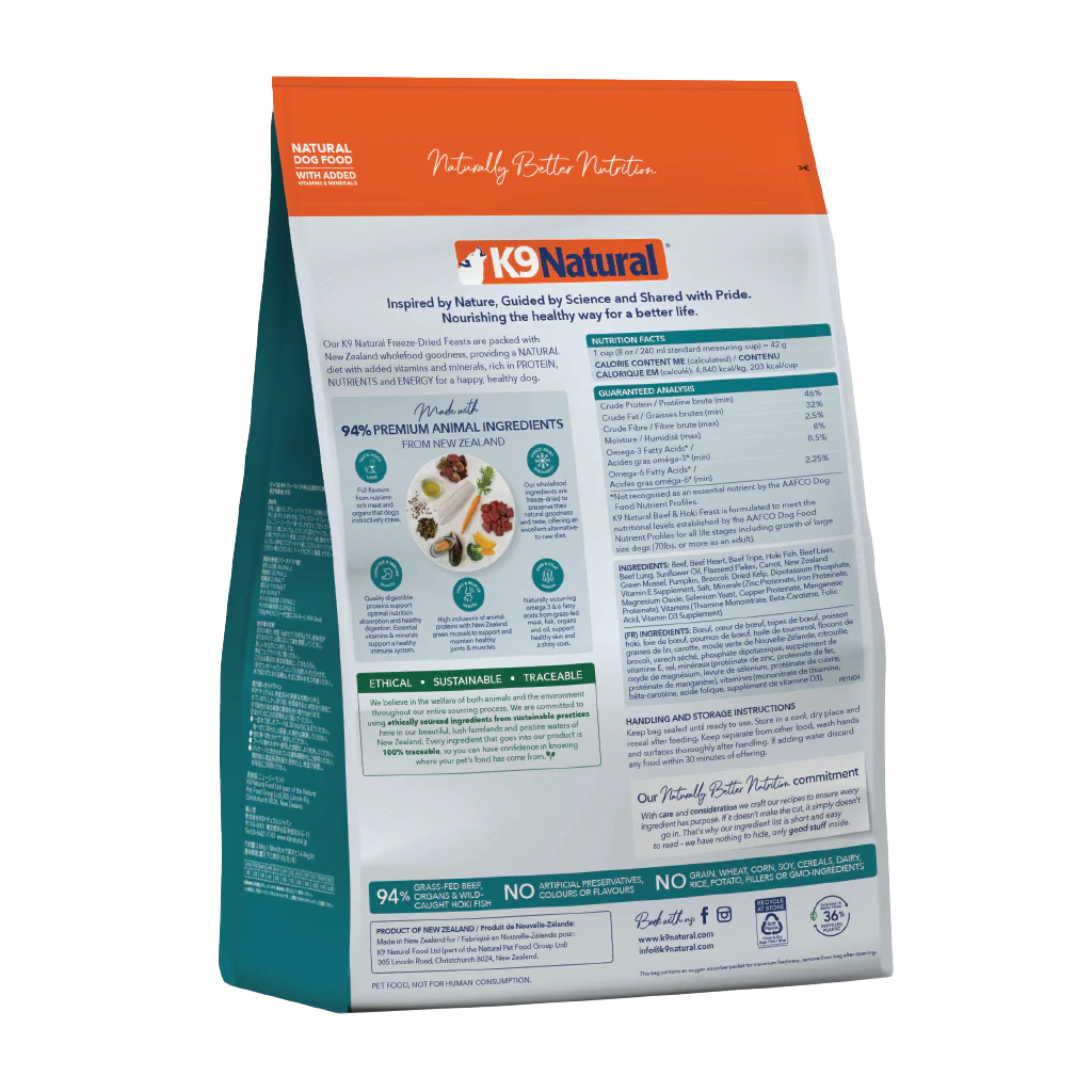 K9 Natural Beef & Hoki Feast Freeze-Dried Dog Food