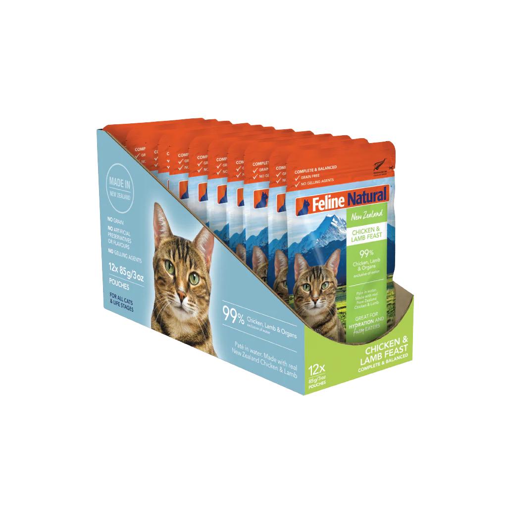 Feline Natural Chicken & Lamb Feast Pouch Cat Food 85G 12Pack