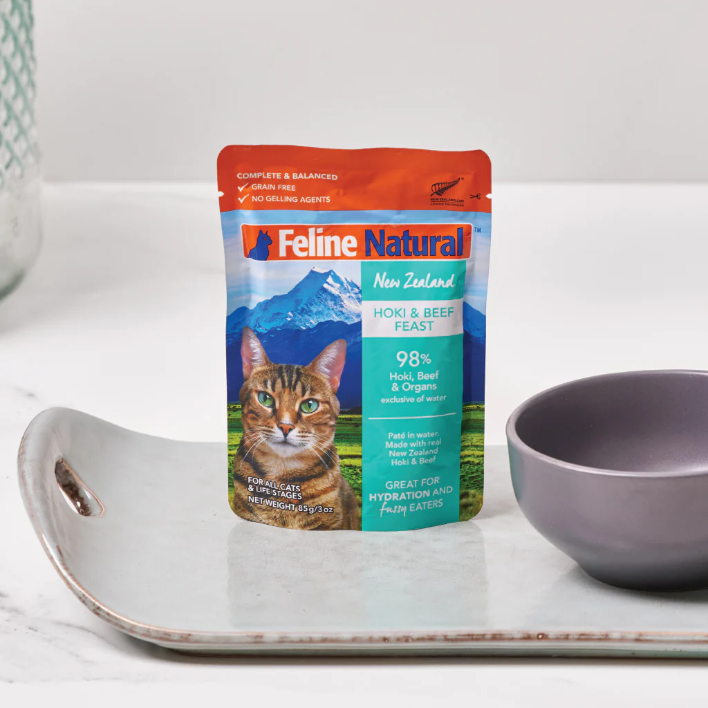 Feline Natural Hoki & Beef Feast Pouch Cat Food 85G 12Pack
