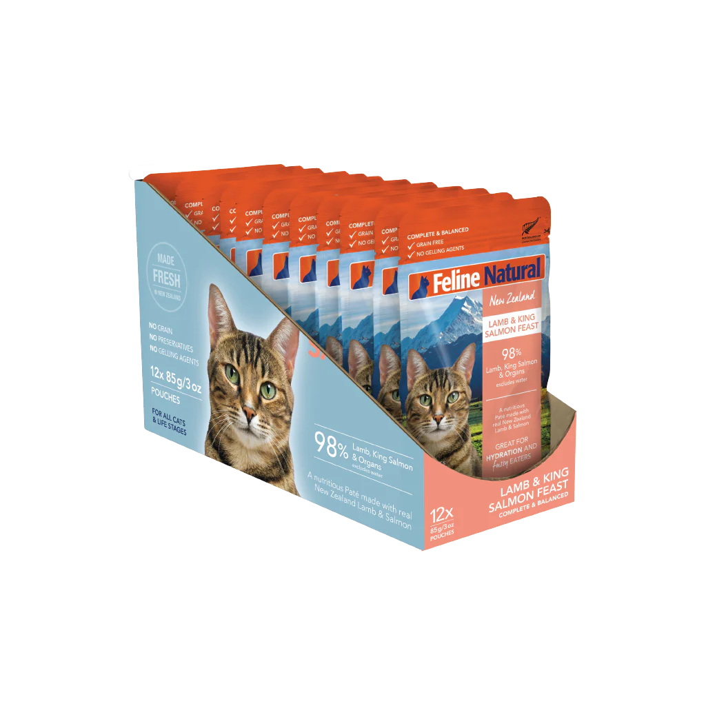 Feline Natural Lamb & King Salmon Feast Pouch Cat Food 85G 12Pack