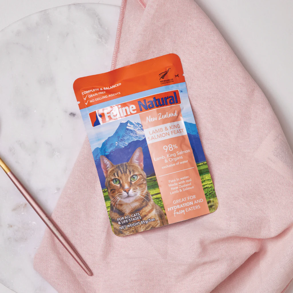 Feline Natural Lamb & King Salmon Feast Pouch Cat Food 85G 12Pack