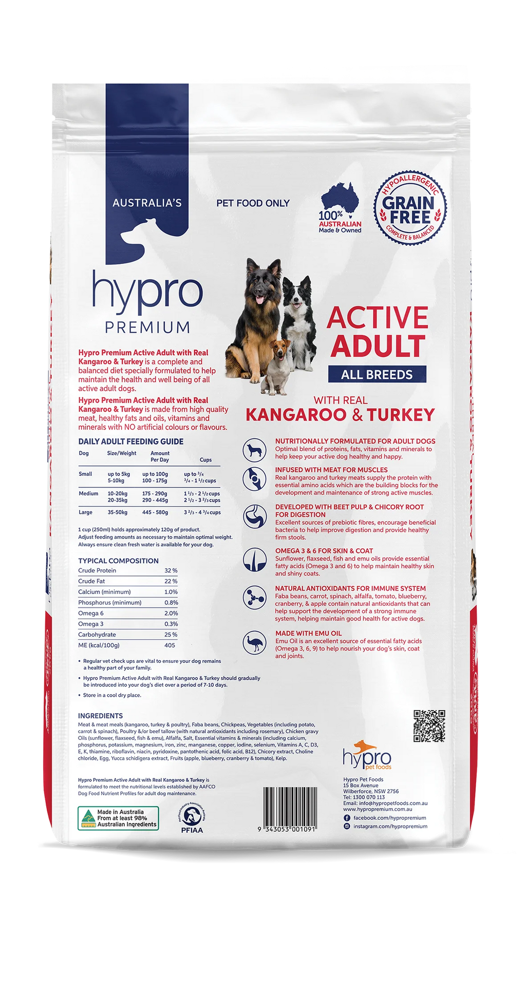Hypro Premium Working Dog Grain Free Kangaroo & Turkey 20kg