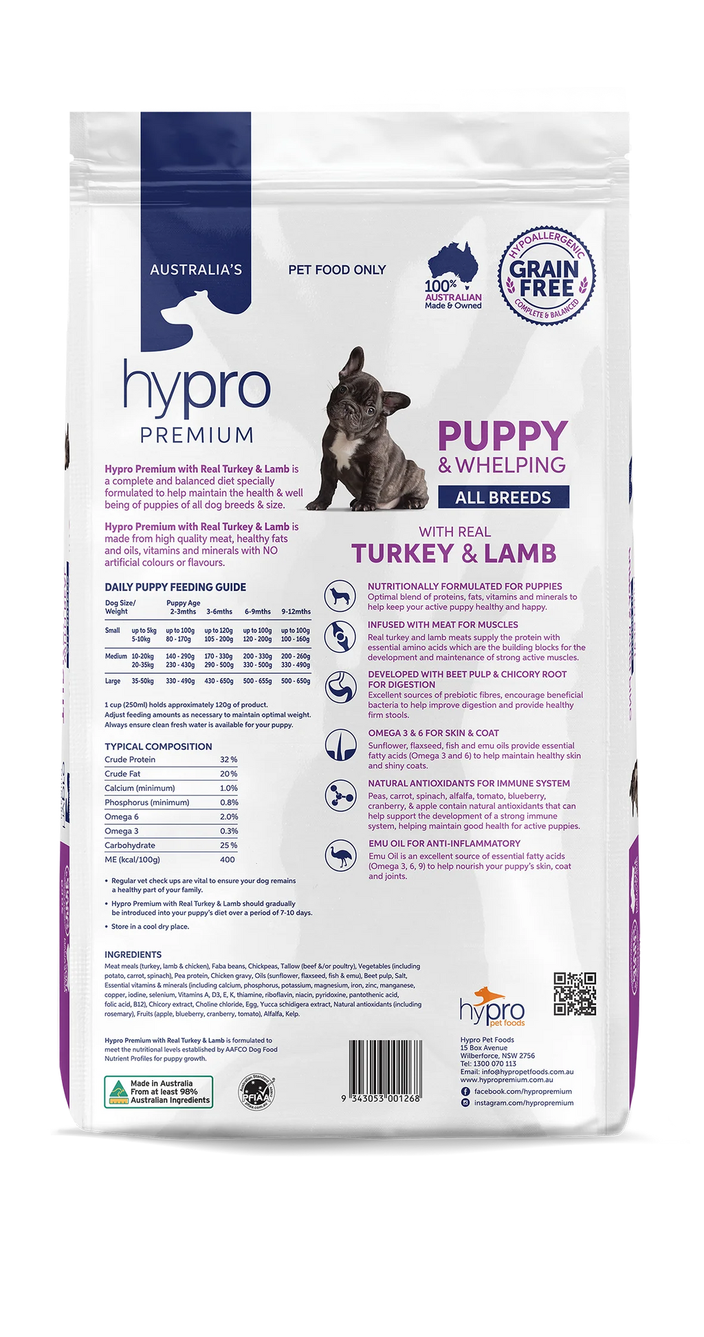 Hypro Premium Grain Free Turkey & Lamb Puppy Dog food