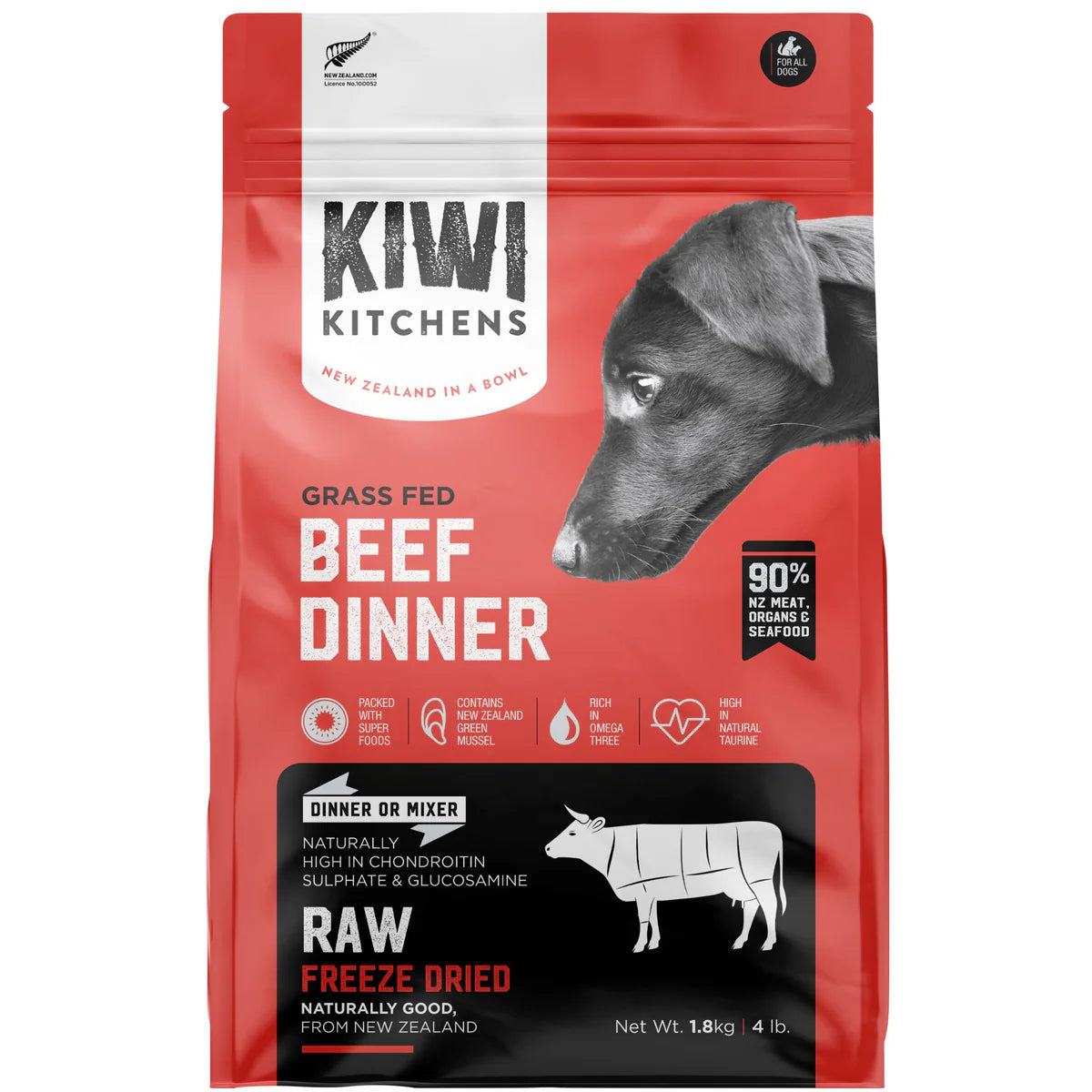 Kiwi Kitchens Freeze Dried Beef Dog Dinner
