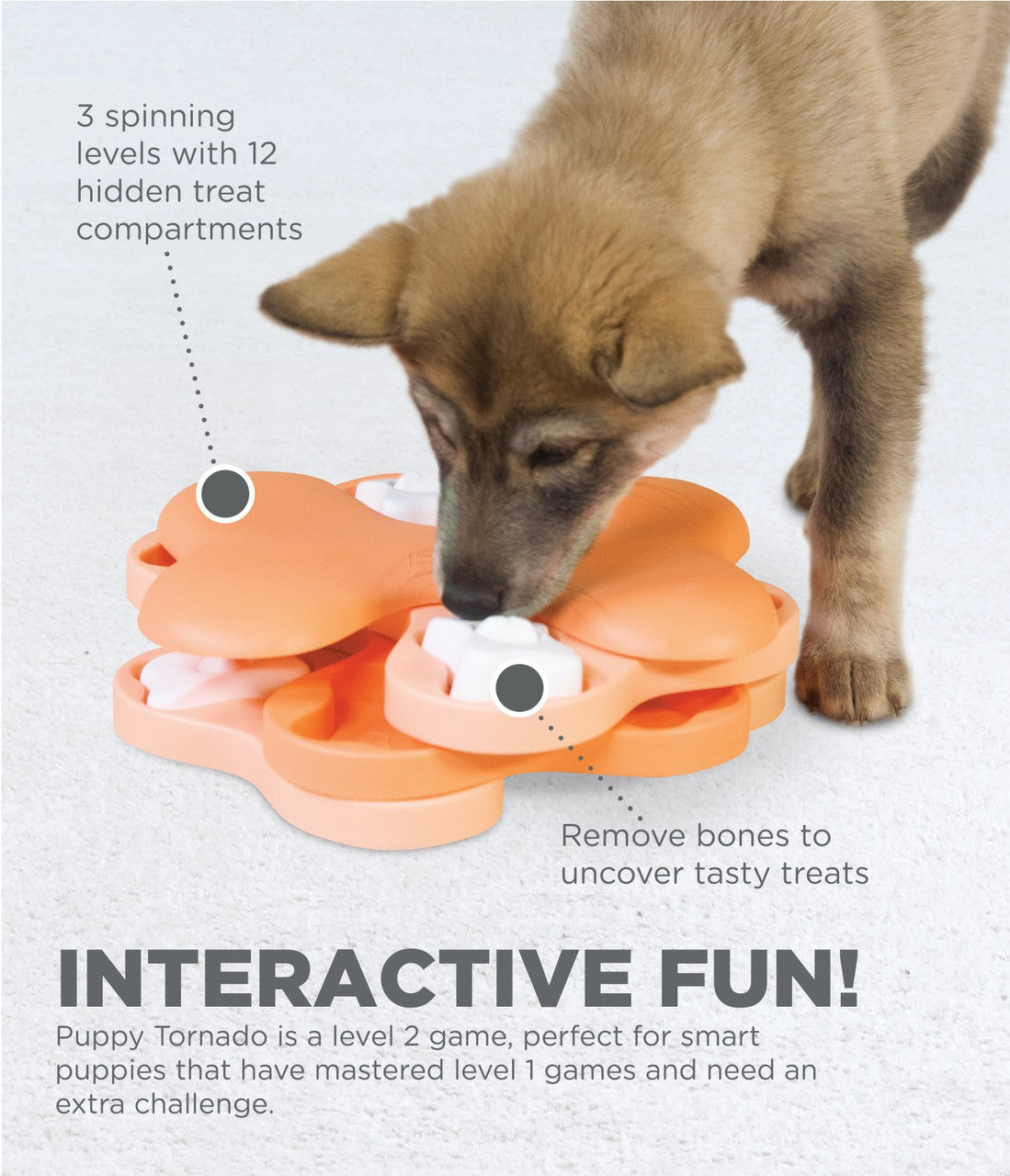 Nina Ottosson Puppy Tor0do Interactive Treat Puzzle Dog Toy - Pink