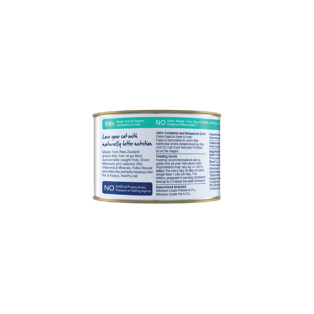 Feline Natural Beef & Hoki Feast Canned Cat Food