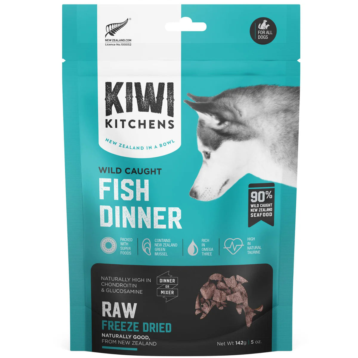 Kiwi Kitchens Freeze Dried White Fish Dinner Dog Food