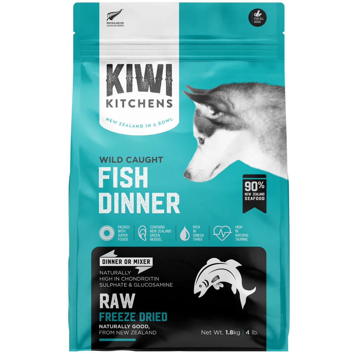 Kiwi Kitchens Freeze Dried White Fish Dinner Dog Food