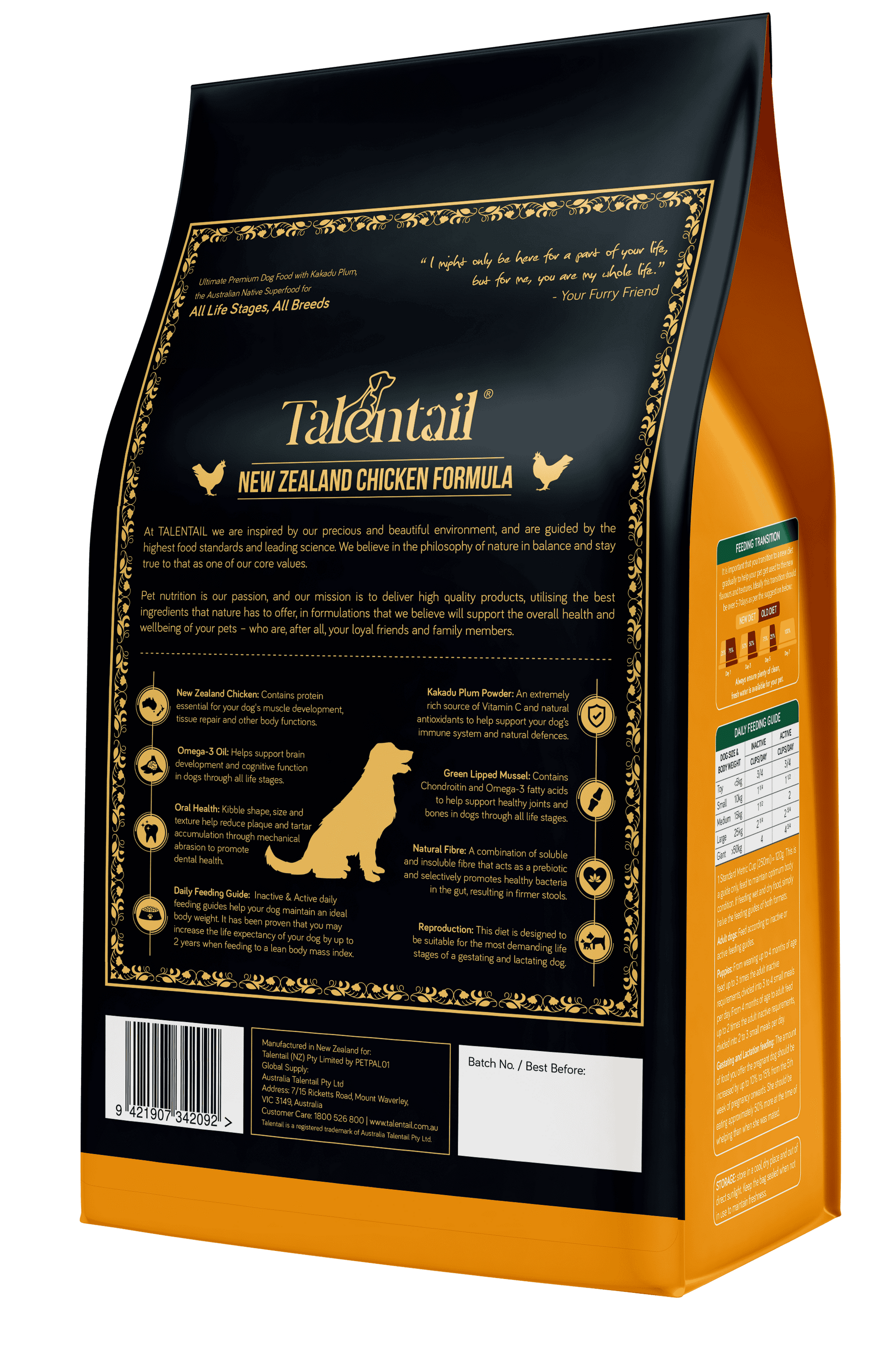 Talentail Ultimate Dog Food New Zealand Chicken 1.8kg