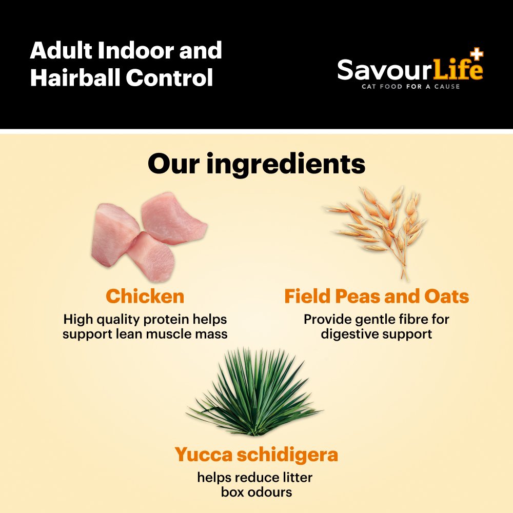 Savourlife Indoor and Hairball Control Chicken Adult Dry Cat Food
