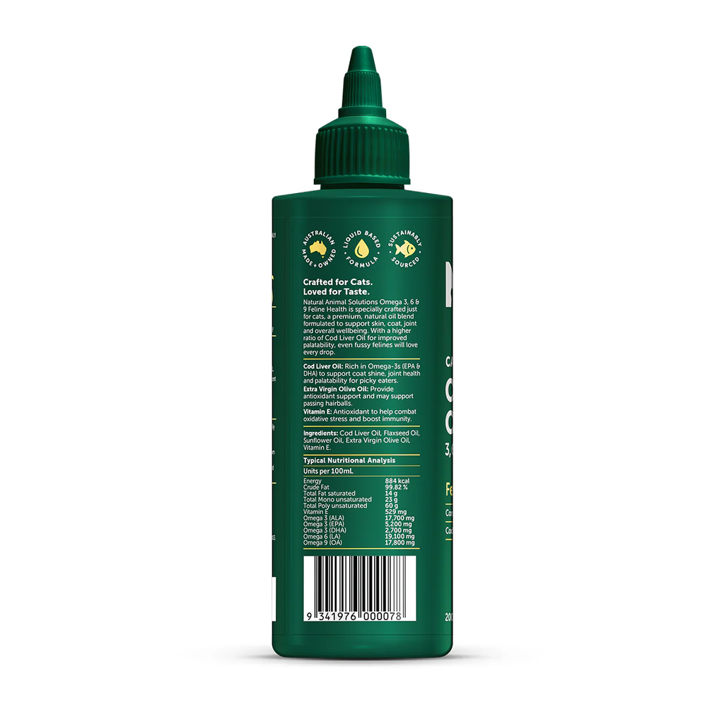 Natural Animal Solutions NAS Omega Oil 3 6 & 9 Feline Health 200ml