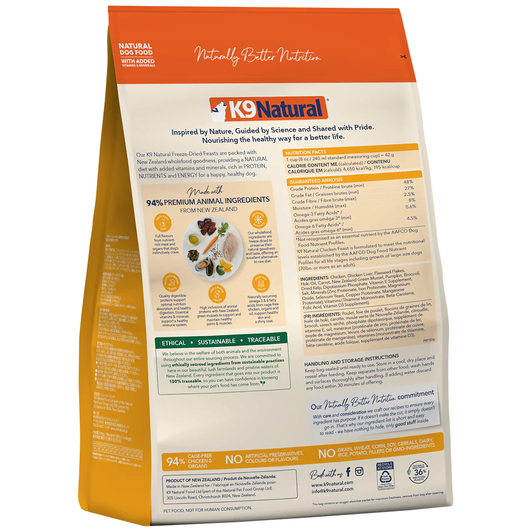 K9 Natural Chicken Feast Freeze-Dried Dog Food