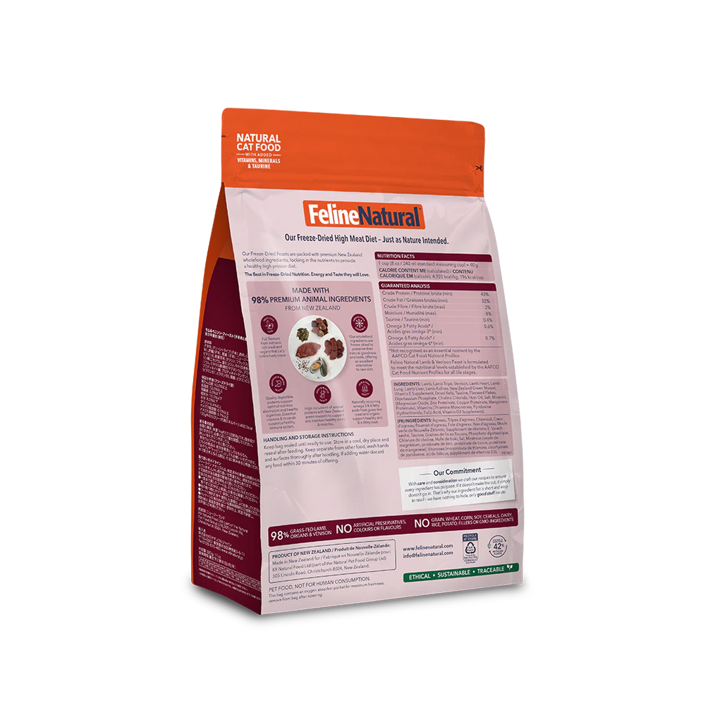 Feline Natural Lamb & Venison Feast Freeze-Dried Cat Food